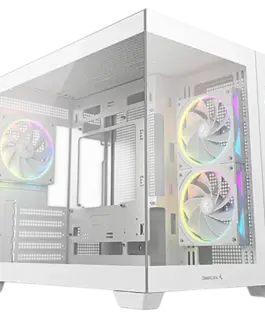 Кутия за компютър DeepCool CG330-3F WH Mid Tower Mini-ITX/Micro-ATX(Rear Connector) 1xUSB3.0 2xUSB2.0 1xAudio 3x120mm Pr