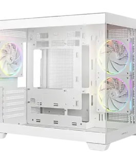 Alternative view of Кутия за компютър DeepCool CG330-3F WH, Mid Tower, Mini-ITX/Micro-ATX(Rear Connector), 1xUSB3.0, 2xUSB2.0, 1xAudio, 3x120mm Pre-Installed ARGB Fans, Tempered Glass, Mesh Panel, White, R-CG330-WHNGM3-G