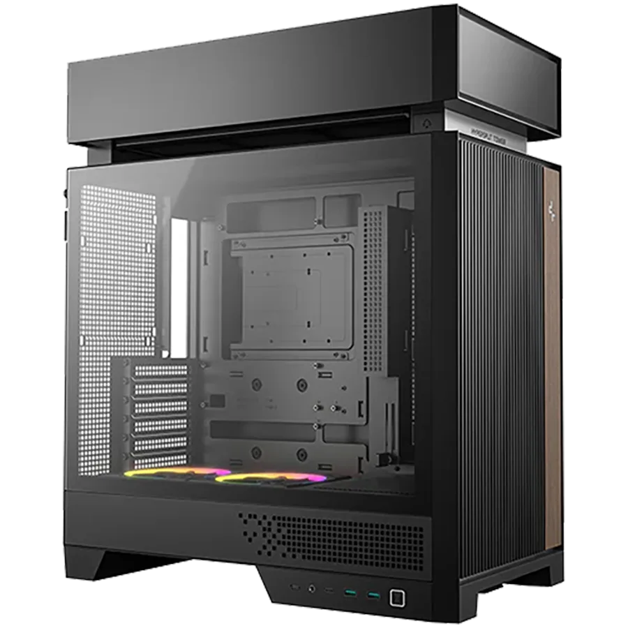 Кутия за компютър DeepCool CL660, Mid Tower, Mini-ITX/Micro-ATX/ATX(Rear Connector), 2xUSB3.0, 1xUSB Type-C, 1xAudio, 2x120mm Pre-Installed ARGB Reverse Fans, Tempered Glass, Mesh Panel, Black, R-CL660-BKNNA0-G-1 - Image 6