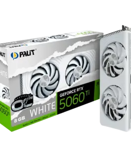 Alternative view of Видео карта PALIT GeForce RTX 5060Ti White OC 8GB GDDR7 128 bit, 1x HDMI 2.1b, 3x DP 2.1b, 2 Fan, 1x 8-pin pwr connector, 600W, 262.1 x 126.3 x 40.1 mm, NE7506TU19P1-GB2062M