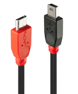 Alternative view of КАБЕЛ USB LINDY - mini USB-B to micro USB-B - 2,0 m - Black - PN 31719