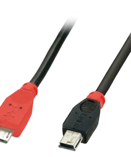 КАБЕЛ USB LINDY - mini USB-B to micro USB-B - 20 m - Black - PN 31719