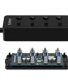 Alternative view of Orico хъб USB3.0 HUB 4 port black, 4 On/Off buttons - W9PH4-U3-BK