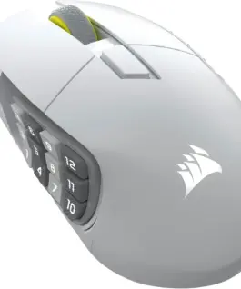 Геймърскa оптична мишка CORSAIR SCIMITAR ELITE WIRELESS SE White 33000 DPI