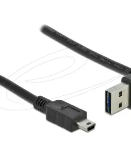 Кабел Delock EASY-USB-A 2.0 мъжко към USB Mini-B мъжко 1m  черен
