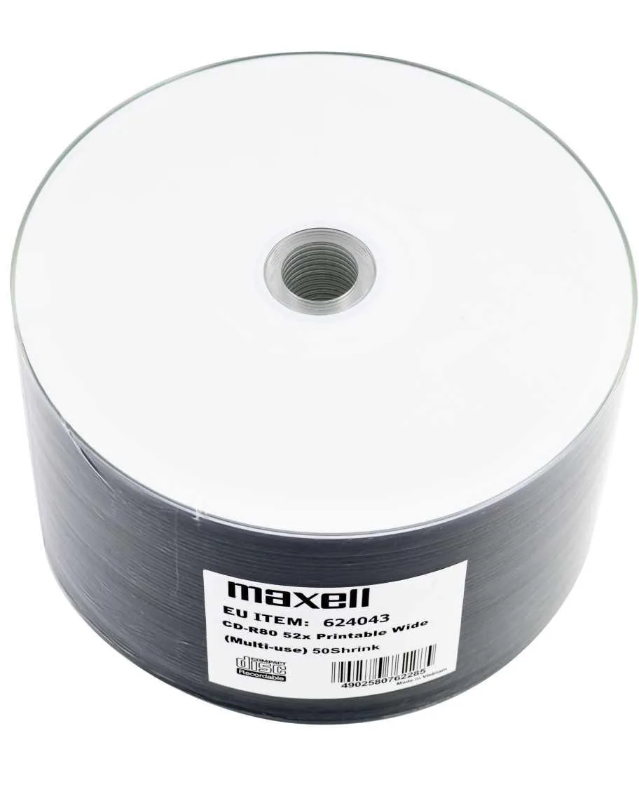 CD-R80 MAXELL 25 pk PRINTABLE 52 speed cake box