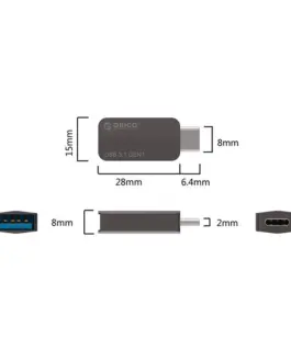 Alternative view of Orico адаптер Adpater OTG USB 3.1 Type C to Type A/F, Metal - CTA2-SV