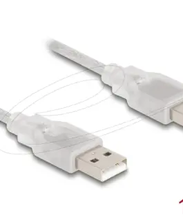 Alternative view of Кабел Delock USB-A мъжко - USB-A мъжко 1.5 m, прозрачен