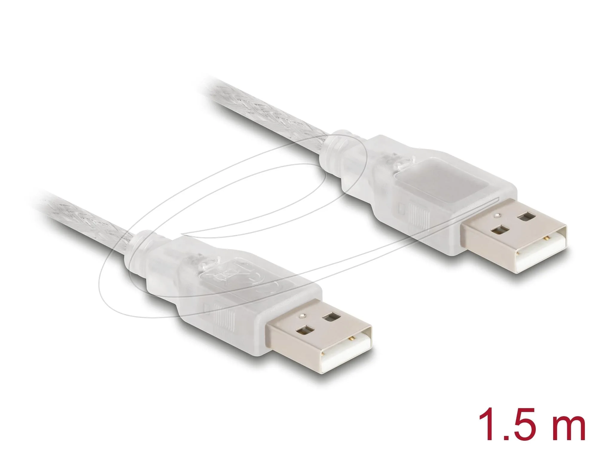 Кабел Delock USB-A мъжко - USB-A мъжко 1.5 m, прозрачен - Image 2