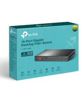Alternative view of 10-портов Easy Smart гигабитен комутатор TP-Link TL-SG1210MPE с 8-PoE+ порта и gigabit combo SFP/RJ45 порт