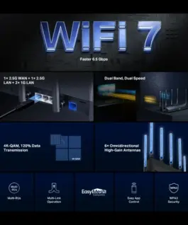 2-лентов Wi-Fi 7 рутер Mercusys MR37BE