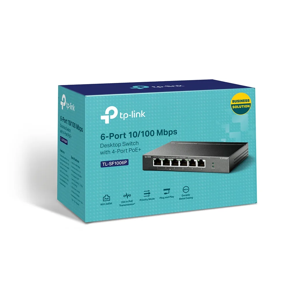 6-портов 10/100Mbps комутатор с 4-PoE+ порта TP-Link TL-SF1006P - Image 9
