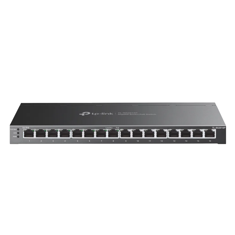 16-портов комутатор TP-Link TL-SG2016P JetStream Gigabit Smart с 8 PoE+ порта - Image 13