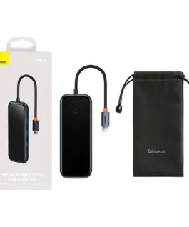 Alternative view of USB хъб Baseus AcmeJoy WKJZ010013 4-портов USB-C към 3xUSB 3.0 + USB-C PD - тъмносив