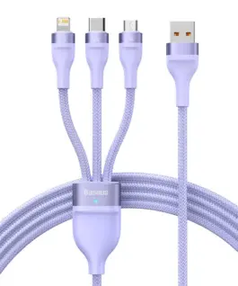 Кабел Baseus Flash Series II USB-A / USB-C / Lightning / micro USB 66W 480Mbps 1.2 м CASS040005 –