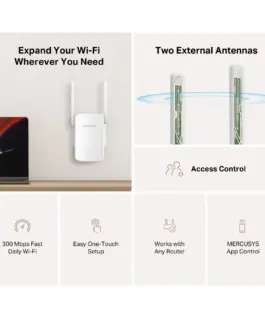 Wi-Fi удължител на обхват Mercusys ME12 300 Mbps