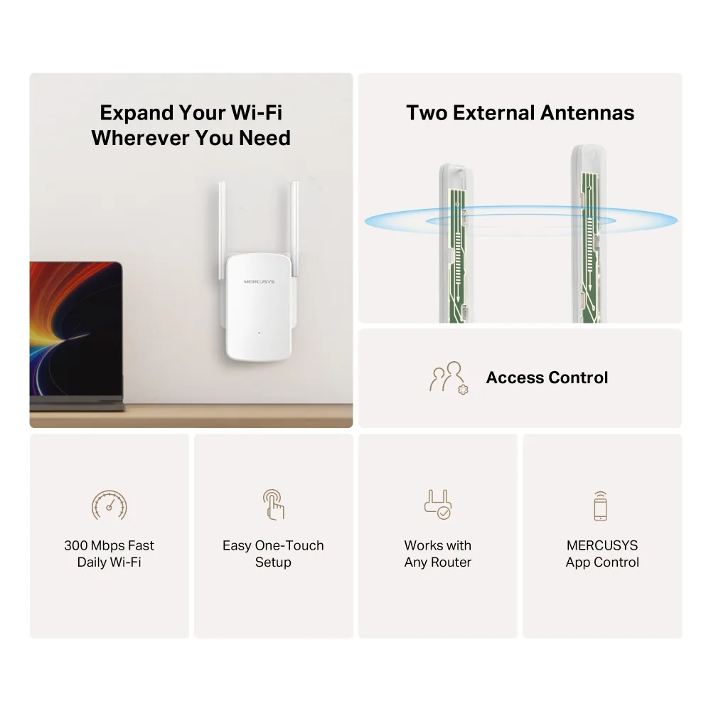 Wi-Fi удължител на обхват Mercusys ME12 300 Mbps - Image 21