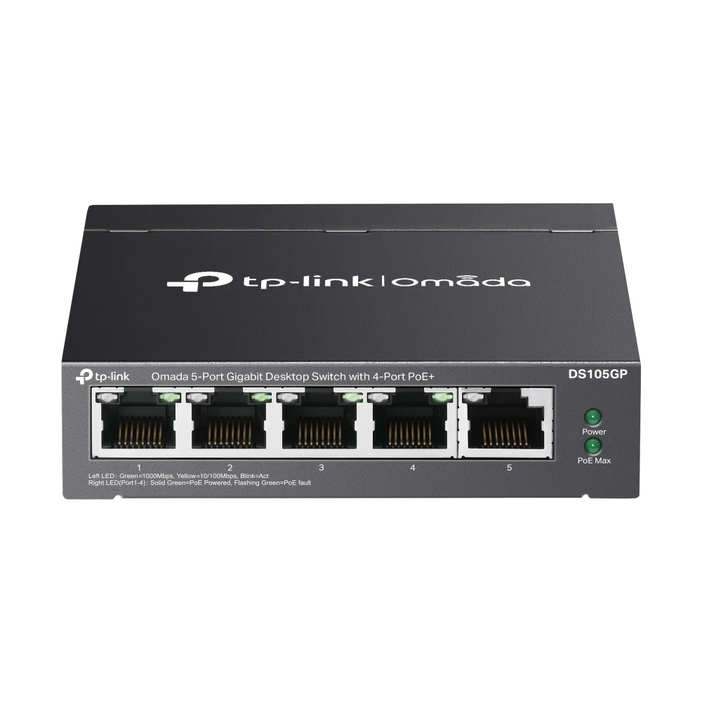 5-портов гигабитов неуправляем настолен комутатор TP-Link DS105GP с 4-порта PoE+ - Image 16