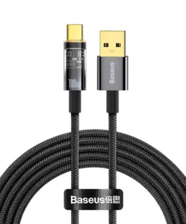 Кабел Baseus CATS000201 USB към USB Type C 100W 1м - черен