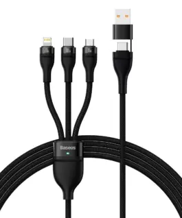 Кабел Baseus Flash Series II USB Type C / USB Type A - USB Type C / Lightning / micro USB 100 W 1.2 м CASS030101 -