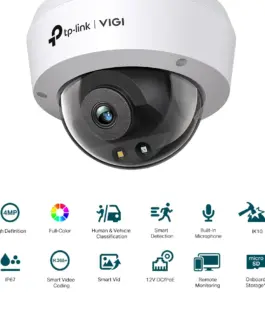 4MP пълноцветна куполна мрежова камера TP-Link VIGI C240