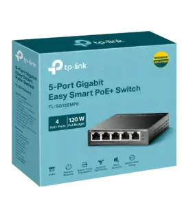 Комутатор TP-Link TL-SG105MPE 5-портов Gigabit Easy Smart Switch с 4 порта