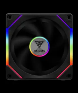 Alternative view of Gamdias Комплект вентилатори Fan Pack 3-in-1 3x120mm - AEOLUS P2-1203, Swappable Fan Blades (Reverse Fan Blades Included), Daisy-Chain, Infinity Mirror, A-RGB