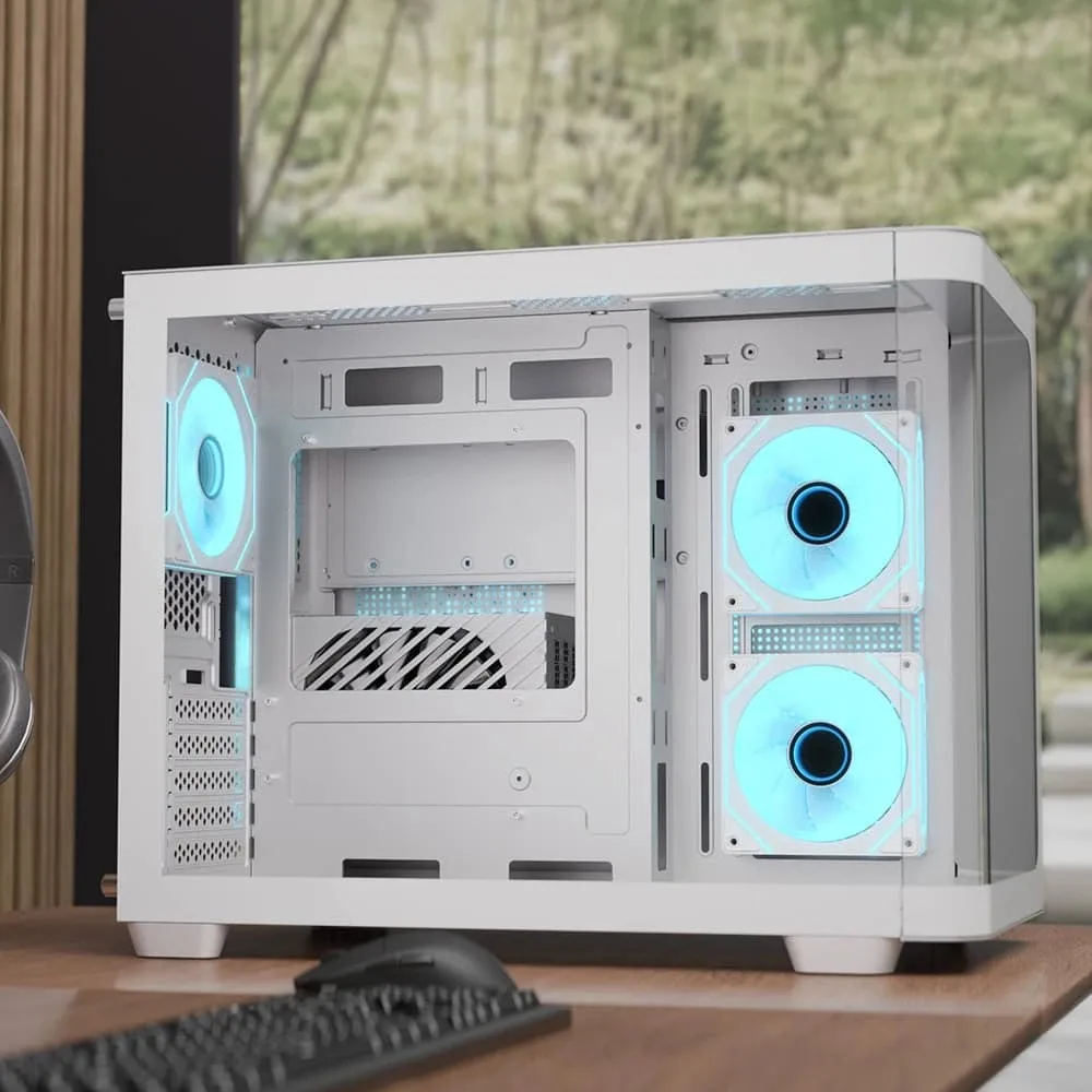 AeroCool кутия Case mATX - P300C-G-WT-v1 - 3 x 120 mm Infinity Mirror A-RGB - Image 25