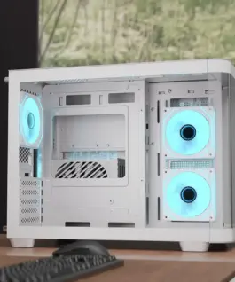 AeroCool кутия Case mATX – P300C-G-WT-v1 – 3 x 120 mm Infinity Mirror