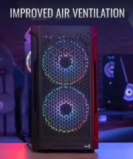 Alternative view of AeroCool кутия Case mATX - Trinity Mini-G-BK-v3 - 3 fans included, Tempered Glass