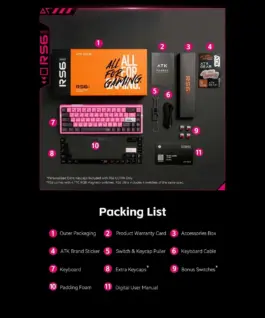 ATK професионална геймърска механична клавиатура Professional Gaming Mechanical Keyboard RS6 Ultra – 8K