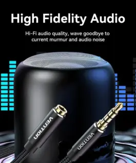 Vention Аудио Кабел Cotton Braided TRRS 3.5mm Male to 3.5mm F – 0.5m – Gold plated