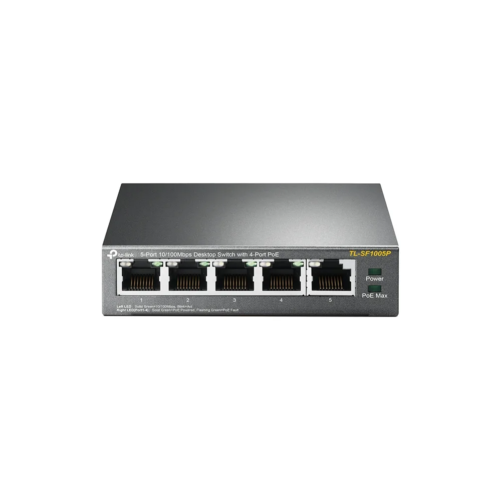 5-портов 10/100Mbps комутатор TP-Link TL-SF1005P с 4-PoE+ порта - Image 13