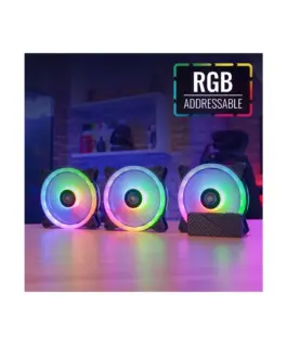 Alternative view of AeroCool комплект вентилатори Fan Pack 3-in-1 3x120mm - DUO 12 Pro - Addressable RGB with Hub, Remote - ACF3-DU10227.11