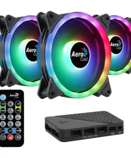 AeroCool комплект вентилатори Fan Pack 3-in-1 3x120mm - DUO 12 Pro - Addressable RGB with Hub Remote -