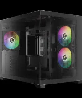 Alternative view of Gamdias кутия Case mATX - AURA GC10M v2 - 3 x 120 mm A-RGB, USB-C, Tempered Glass