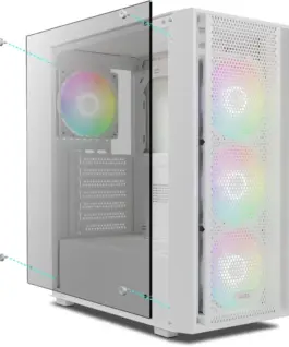 Gamdias кутия Case ATX – AURA GC2 Elite White – Mesh