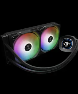 Gamdias водно охлаждане Water Cooling 240mm – AURA GL240 DIGITAL – Digital Display