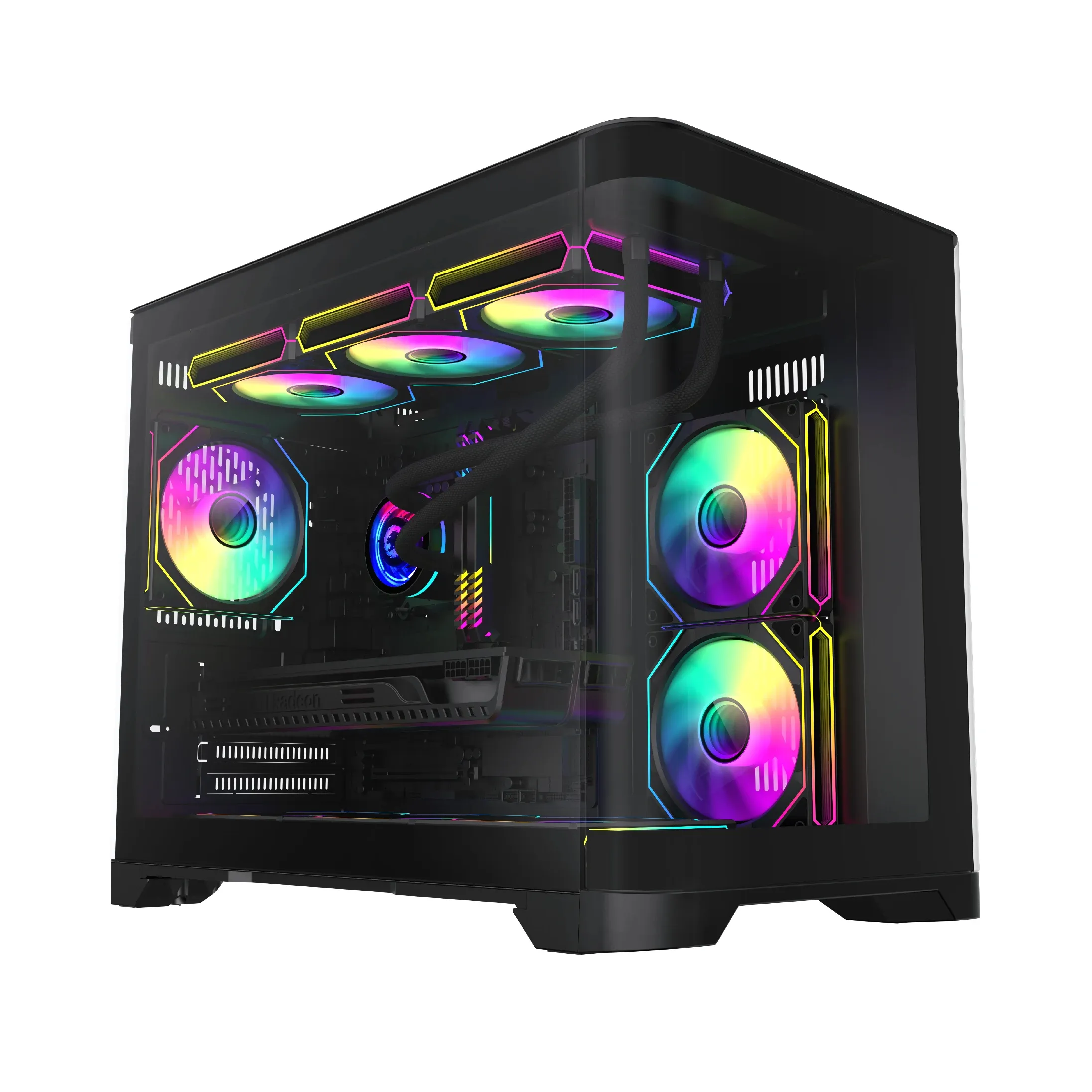 Gamemax кутия Case mATX - HYPE-M Black - 3 x 120 mm Addressable RGB fans