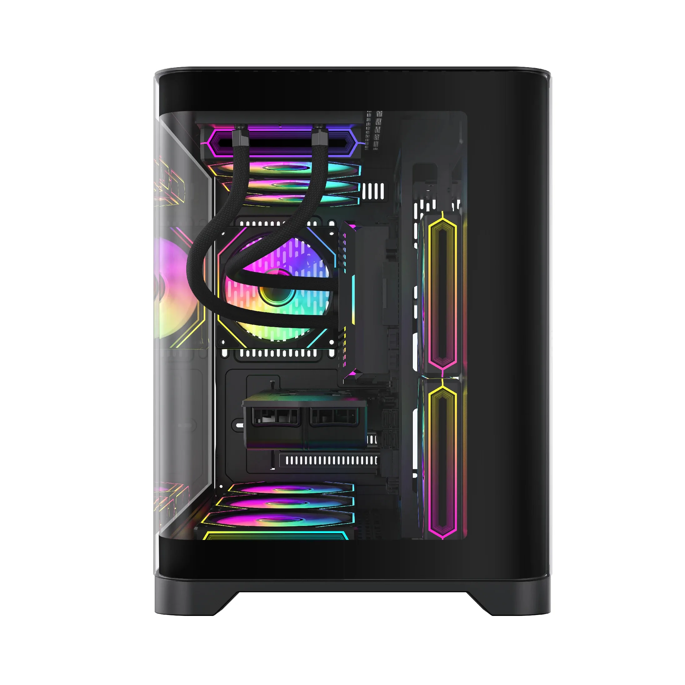 Gamemax кутия Case mATX - HYPE-M Black - 3 x 120 mm Addressable RGB fans - Image 12
