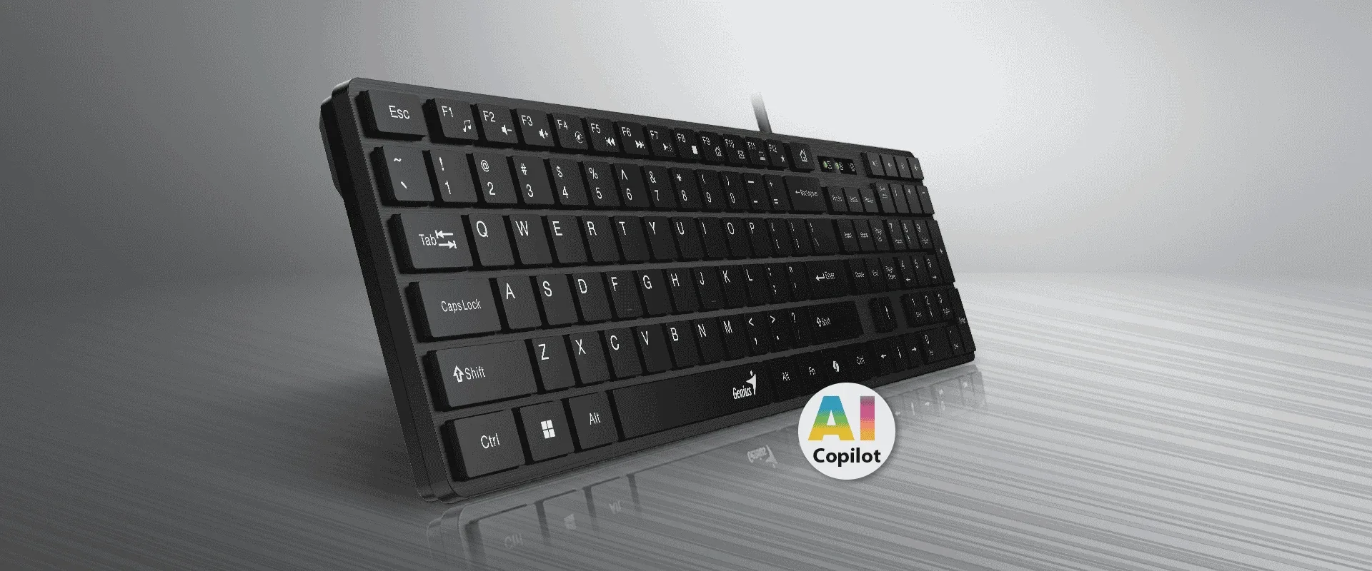 Genius клавиатура Slim Keyboard SlimStar 126 White - Copilot, Low profile Chocolate - Image 36