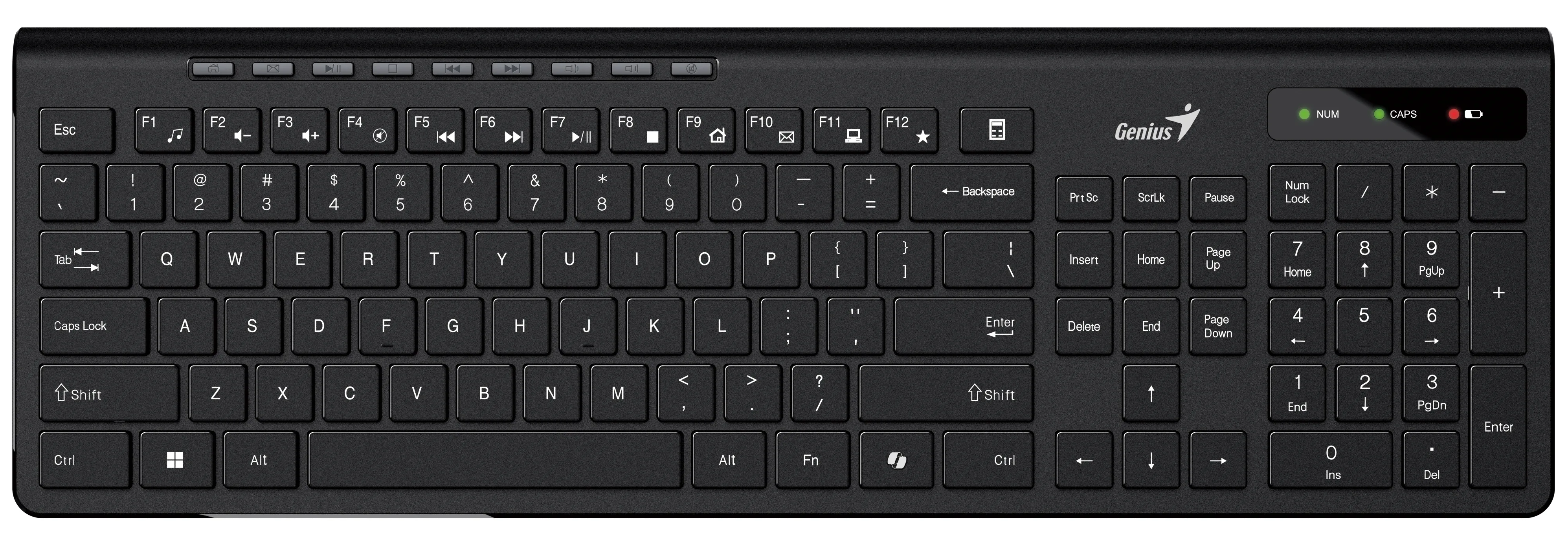 Genius клавиатура кирилизирана безжична Wireless Slim Keyboard SlimStar 7230 Black - AI, BG, 2.4Ghz - Image 22