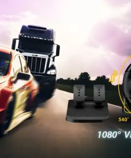 Alternative view of Genius волан с педали Racing Wheel with pedals SpeedMaster X2 - Gear shifter, Pedals, Dual-motor vibration