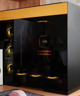 Alternative view of Geometric Future кутия Case EATX - Model 8 Dharma Black/Gold