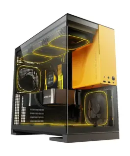 Alternative view of Geometric Future кутия Case EATX - Model 5 Black/Yellow - 5 x 140 mm aRGB fans included