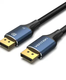 Vention кабел Display Port 1.4 DP M / M 8K 1.5m - Cotton Braided Blue Aluminum Alloy - HCELG