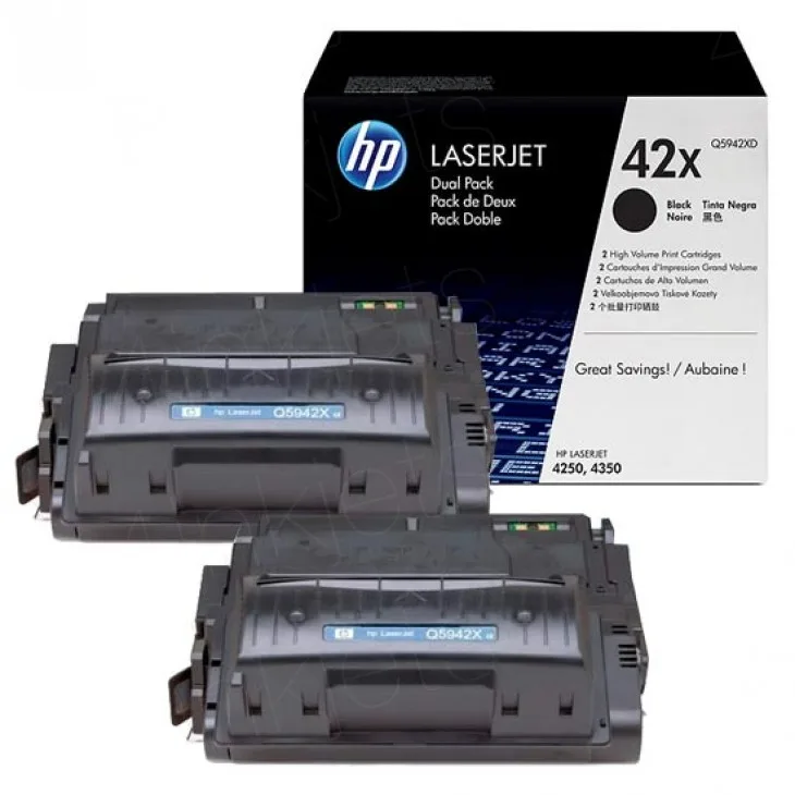 КОМПЛЕКТ 2 КАСЕТИ ЗА HP Laserjet SMART PRINT 4250/4350 - HIGH CAPACITY - /42X/ - TWIN PACK - Black - PN