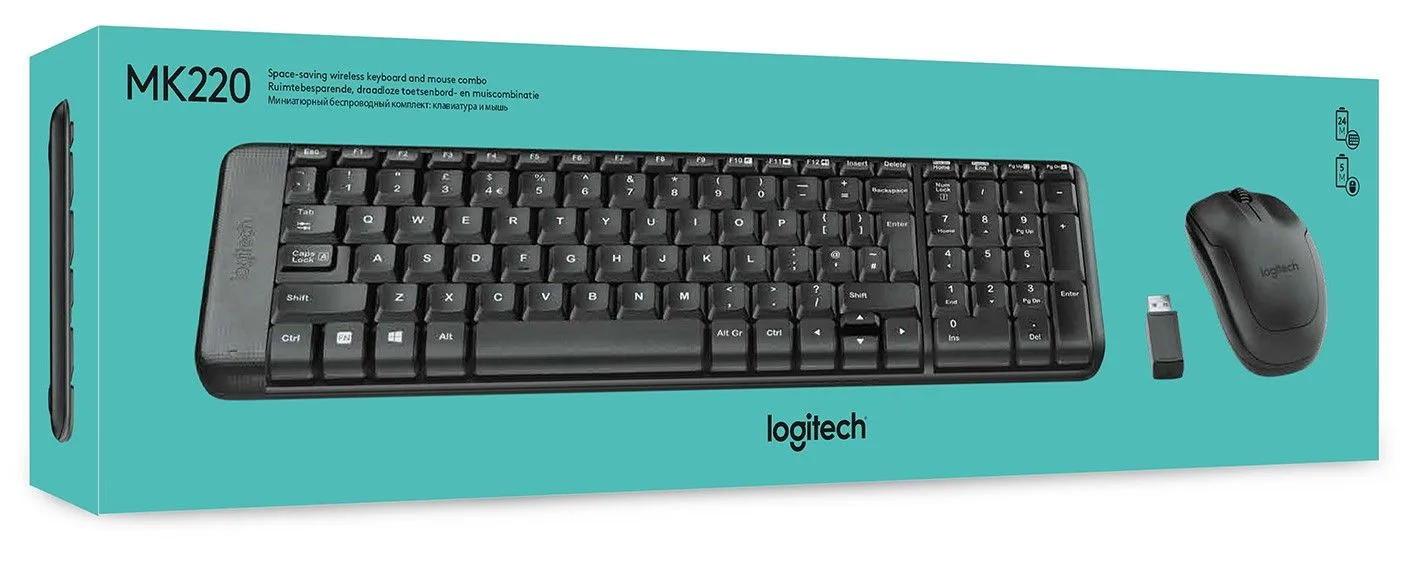 КОМПЛЕКТ МИШКА + КЛАВИАТУРА LOGITECH MK220 US - Wireless / Безжична - Black - БЕЗ БДС КИРИЛИЗАЦИЯ (WITHOUT BDS CYRILLIC) - PN 920-003161 - Image 20
