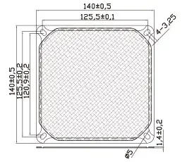 Evercool Филтър Fan Filter Metal Black – 140mm