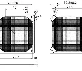 Evercool Филтър Fan Filter Metal Black – 80mm